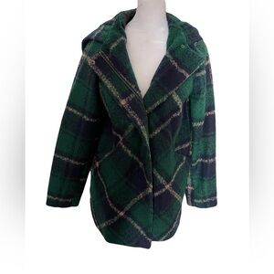 B. Sweet plaid  hooded size M womens coat wool blend